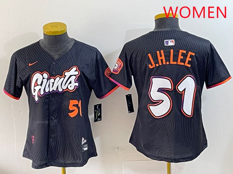 Women San Francisco Giants 51 J.H.Lee Black Joint Name Nike 2025 MLB Jersey style 8